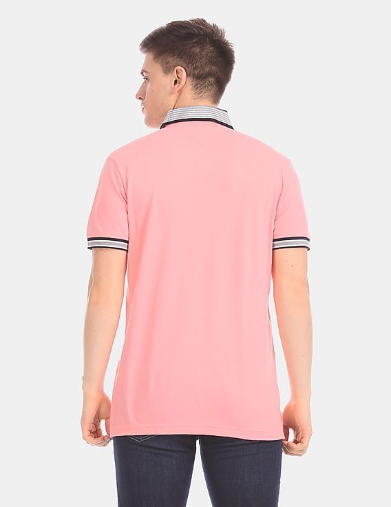 tommy hilfiger pink polo shirt