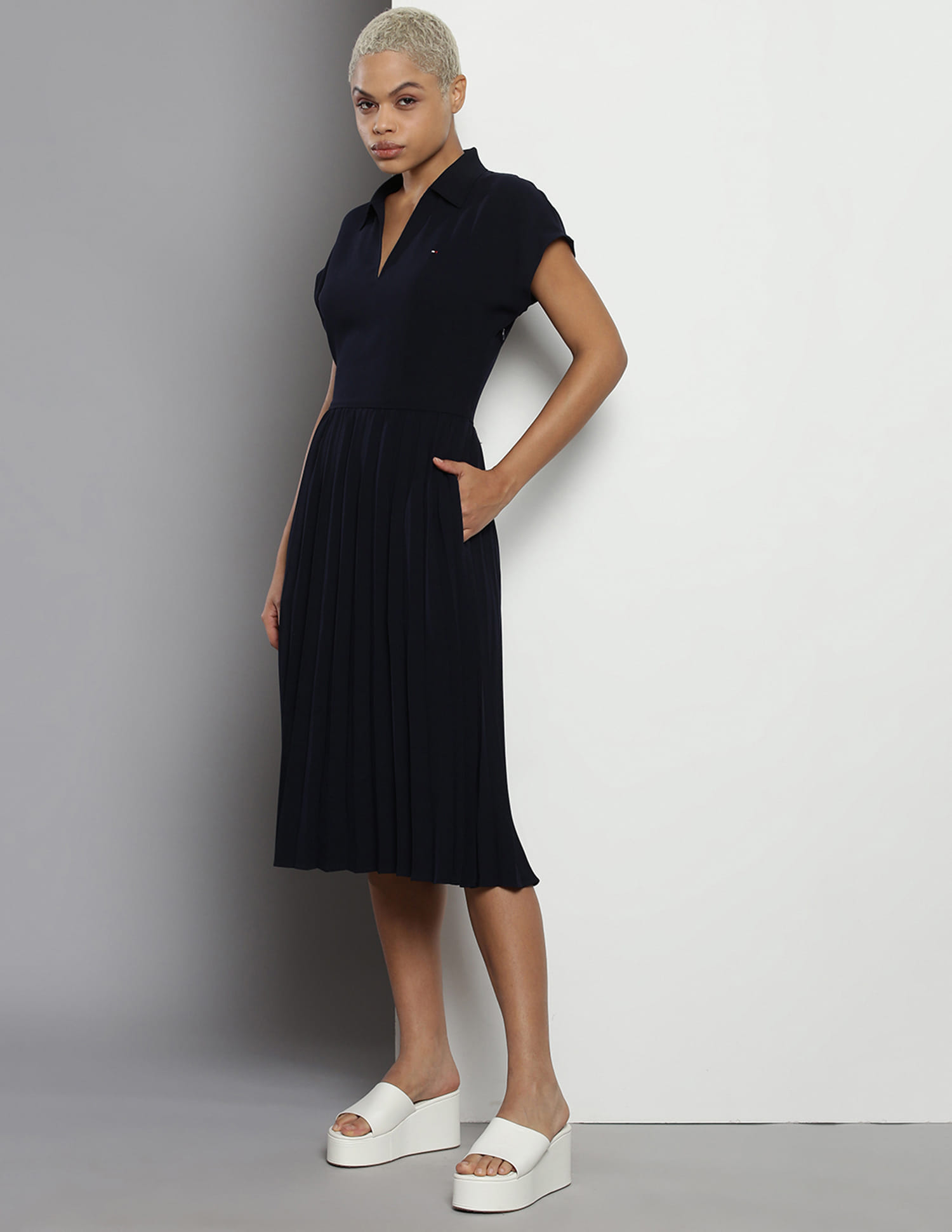 Buy Tommy Hilfiger Fluid Pleated Midi Polo Dress - NNNOW.com