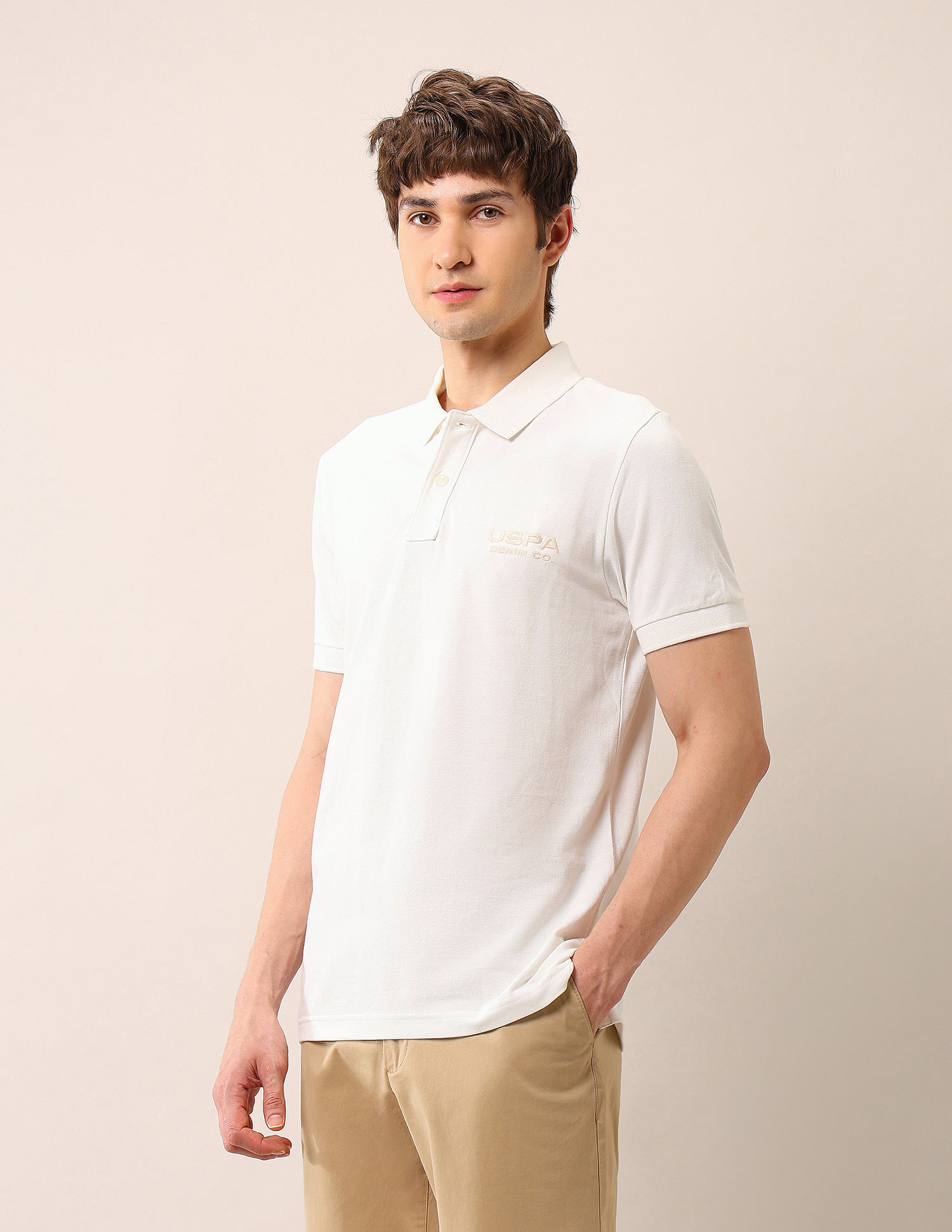 U.S. Polo Assn. Denim Co. Brand Embroidered Muscle Fit Polo Shirt