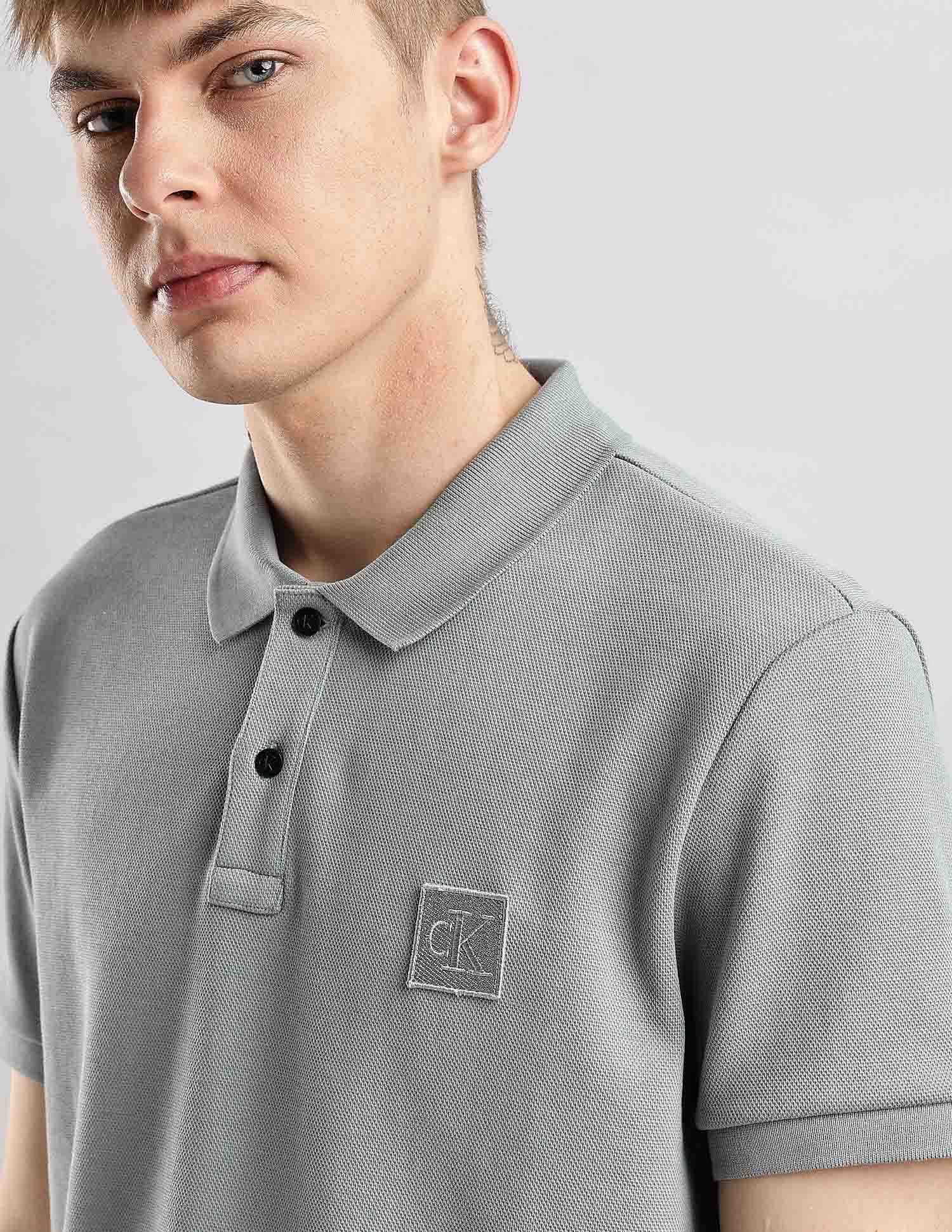 Calvin Klein Jeans Solid Regular Fit Cotton Polo Shirt