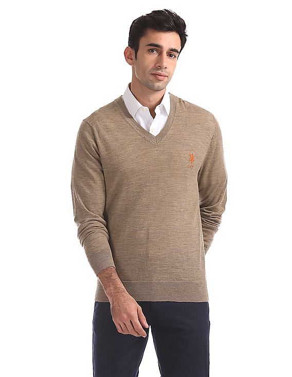 U.S. Polo Assn. Merino Wool V-Neck Sweater