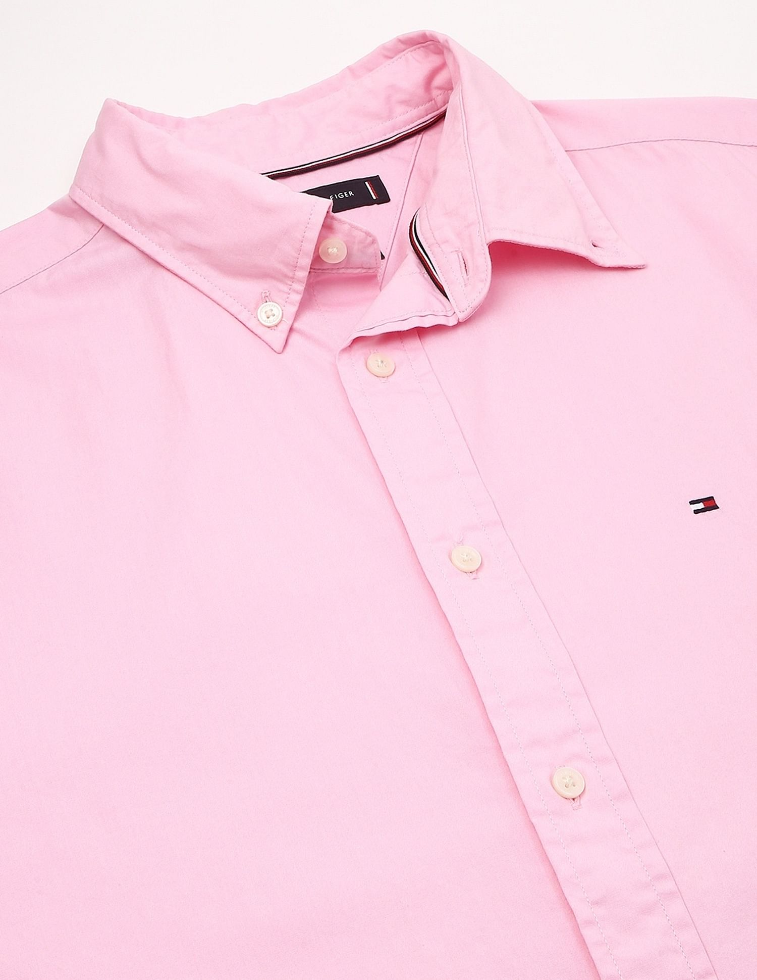 Tommy Hilfiger Solid Regular-Fit Cotton Shirt