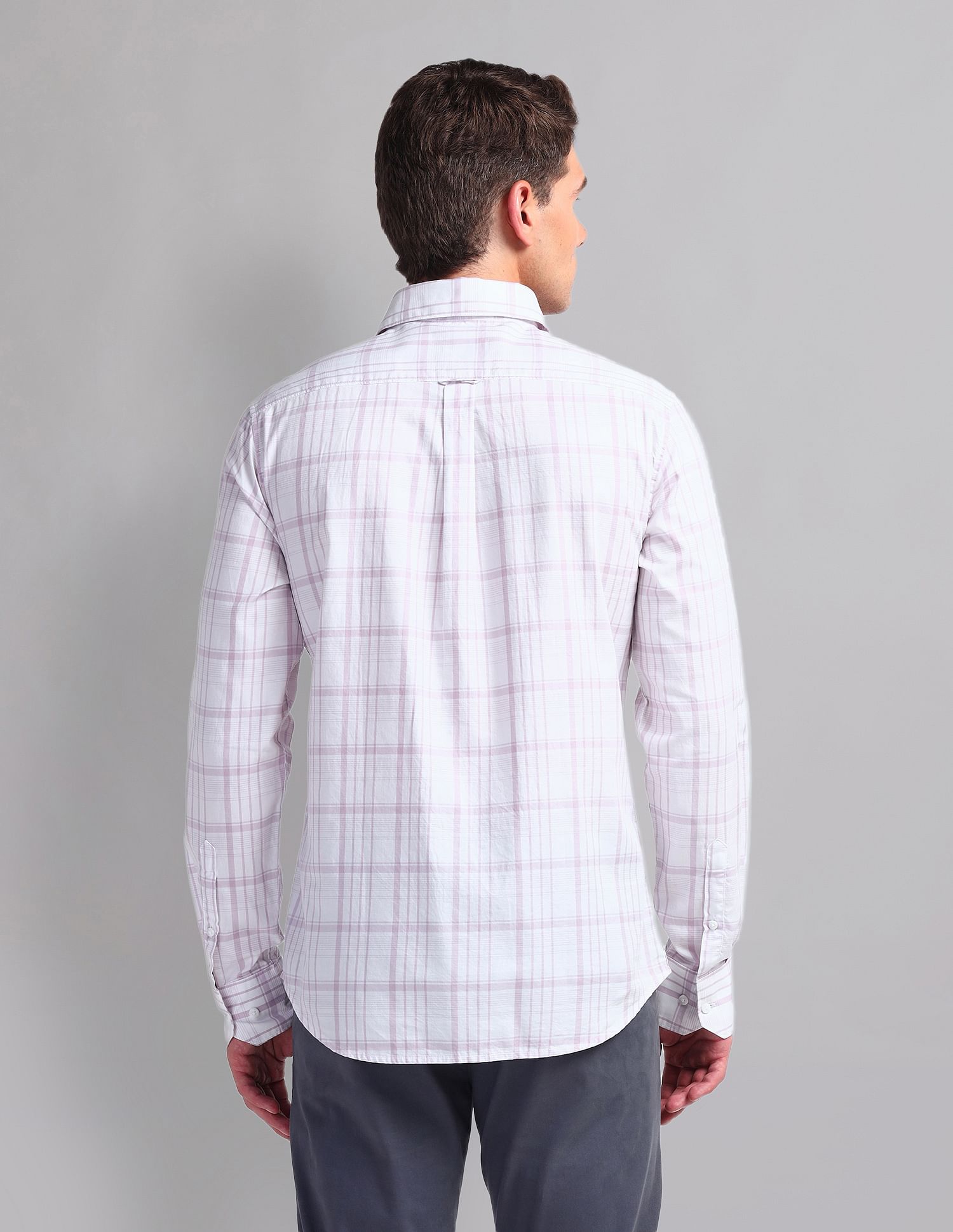AD by Arvind Plaid Check Cotton Shirt