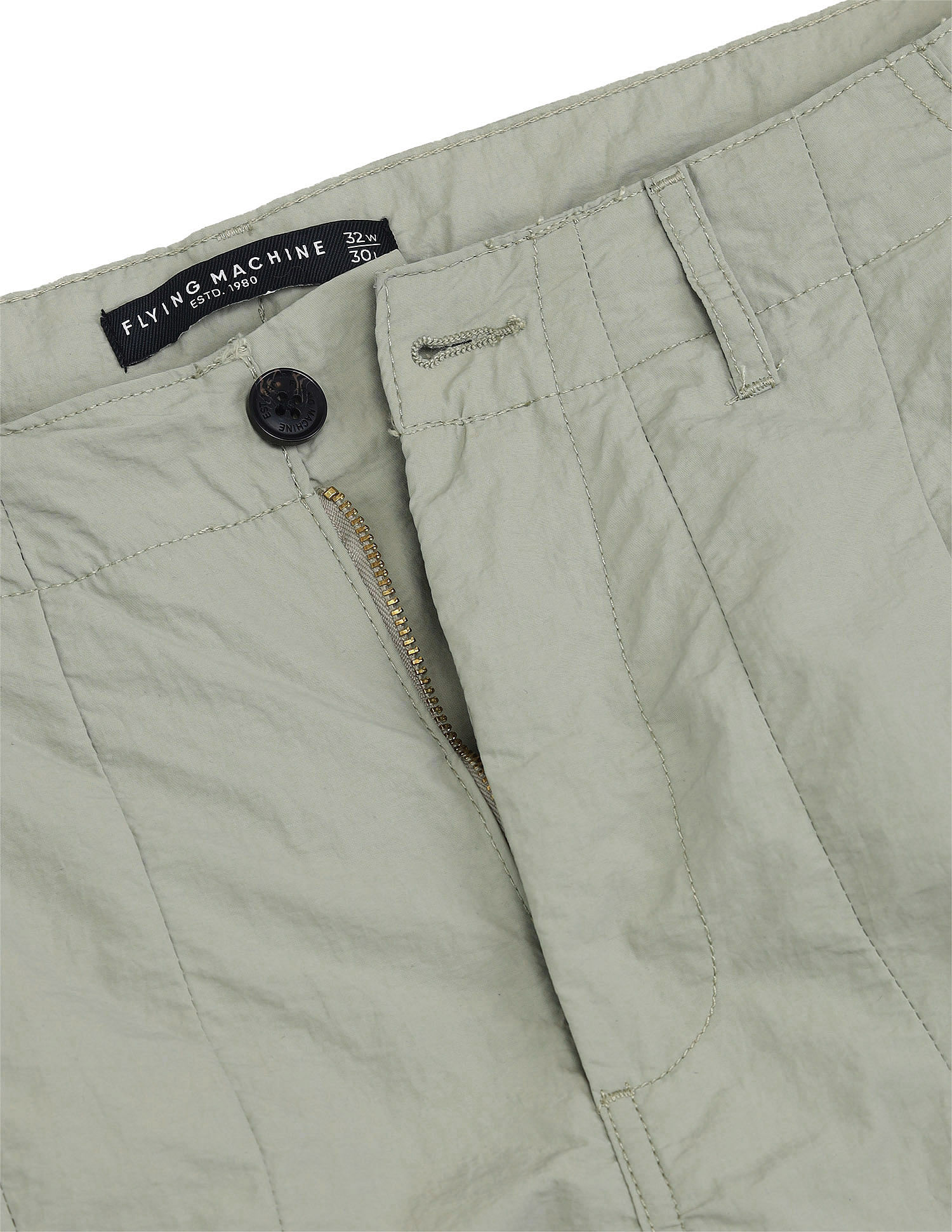 Flying Machine Loose Fit Solid Cargo Trousers