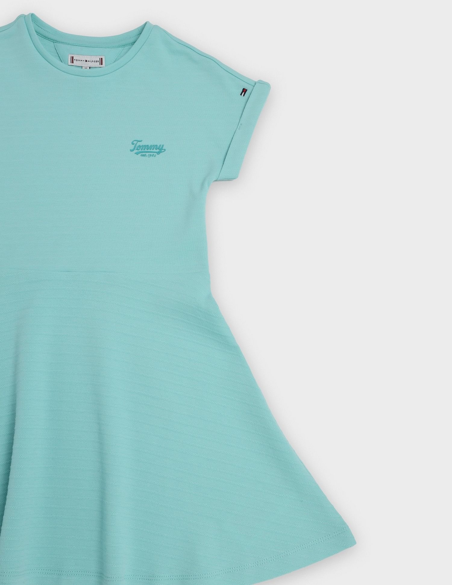 Tommy Hilfiger Kids Girls Cotton Crew Neck A-Line Dress