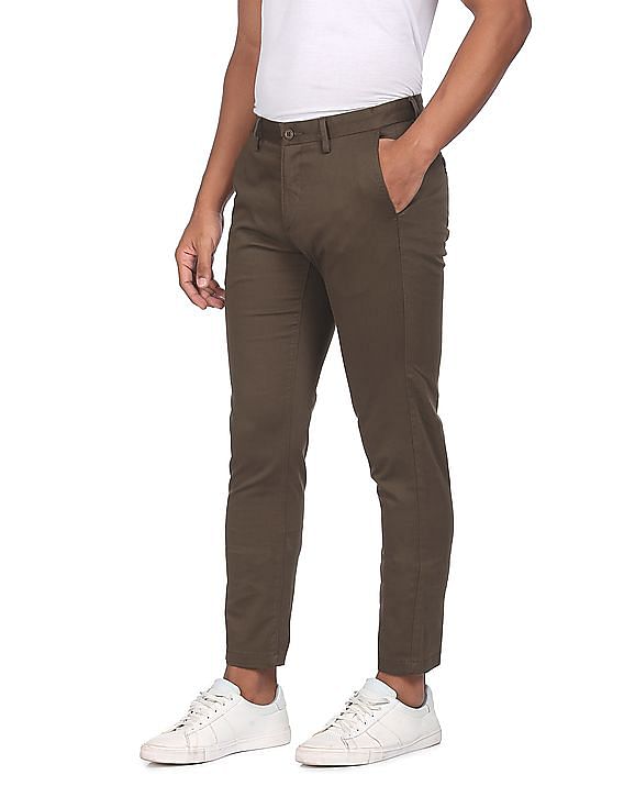 U.S. Polo Assn. Austin Trim Fit Solid Casual Trousers