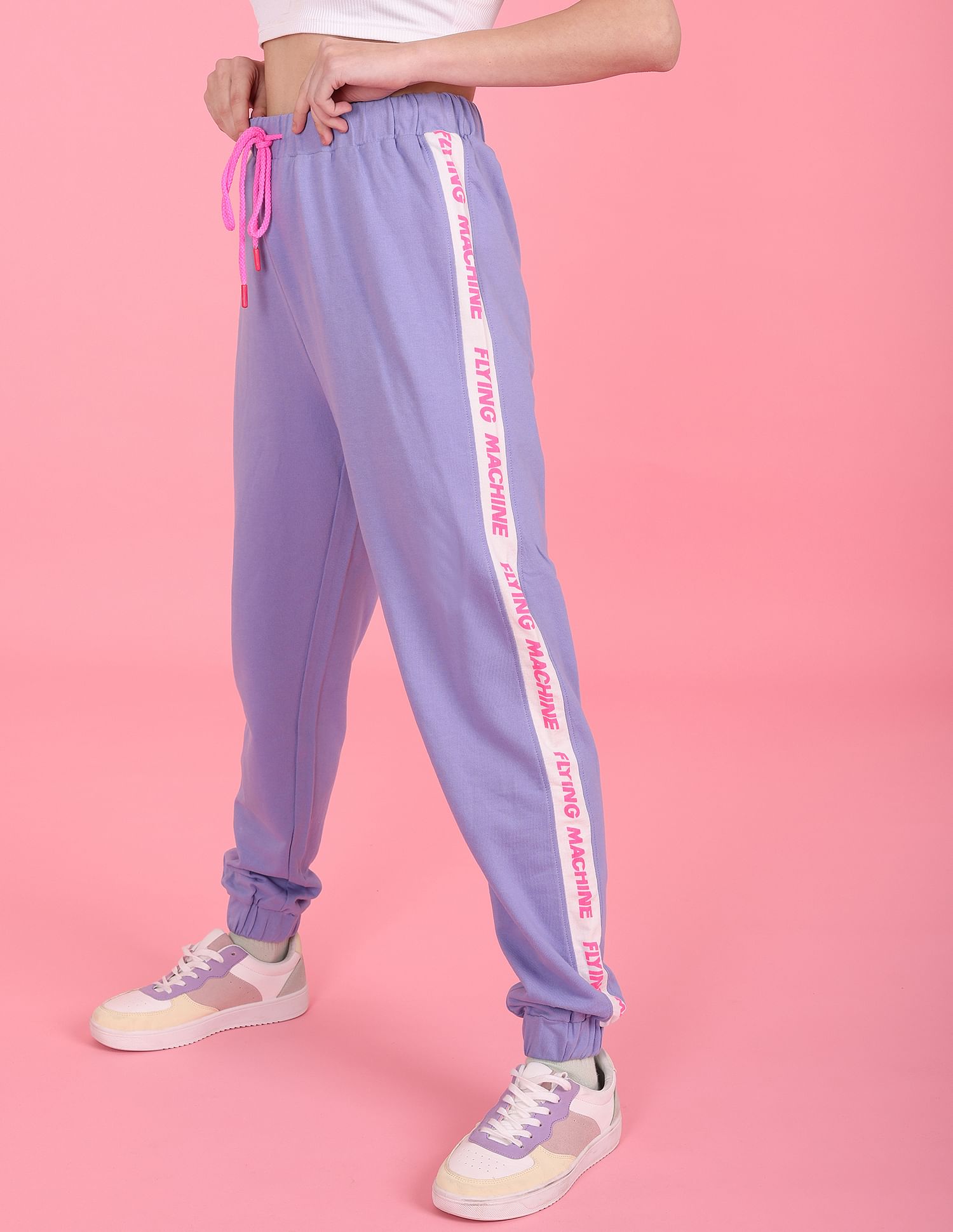 Buy Flying Machine Women Elasticized Waist Cropped Track Pants - NNNOW.com