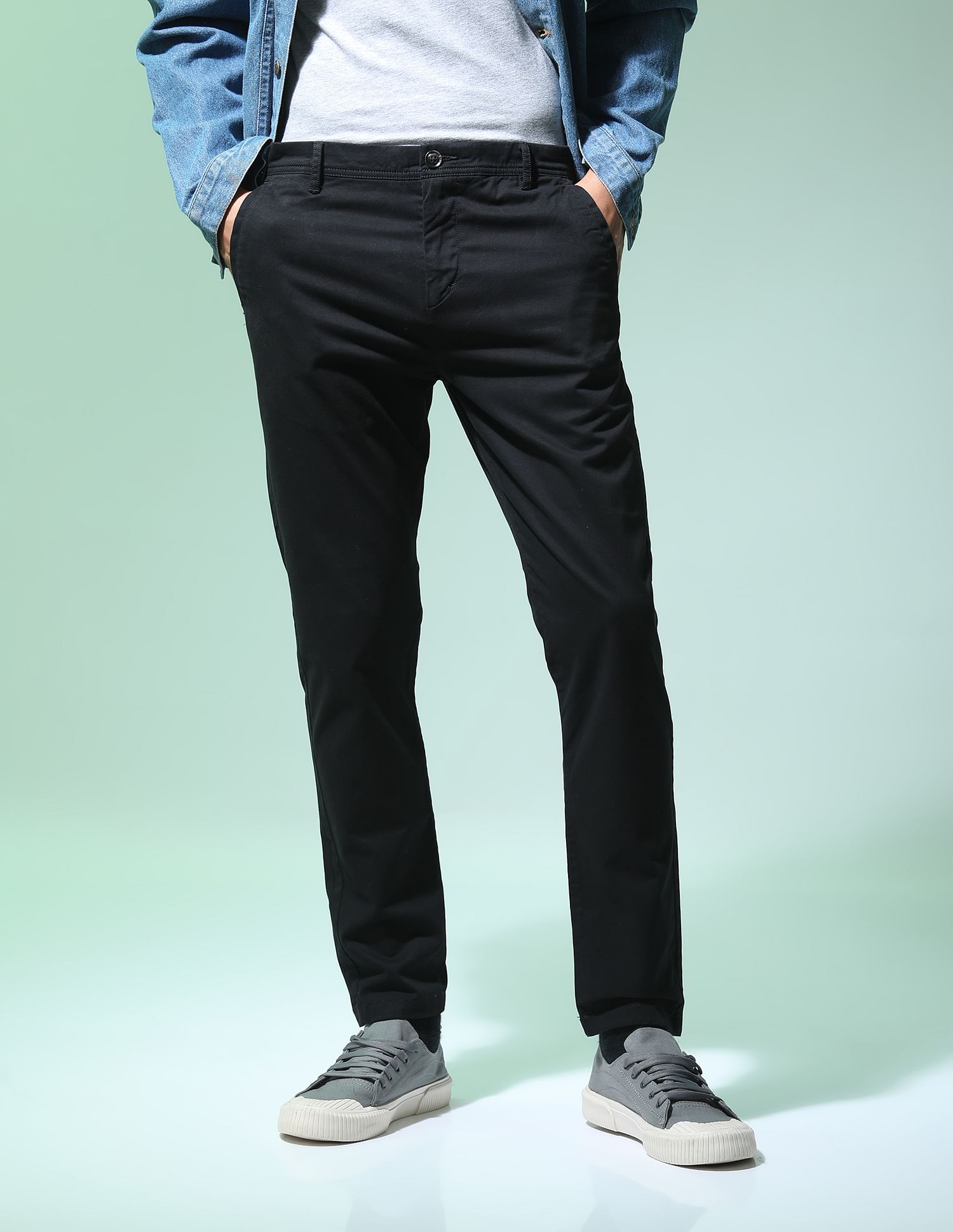Flying Machine Twill Solid Trousers