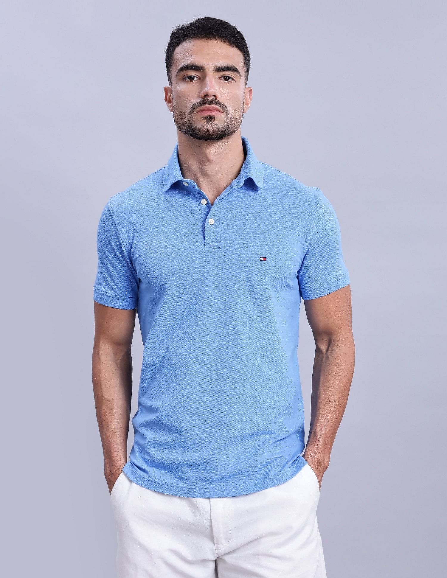 Tommy Hilfiger Solid Regular-Fit Cotton Polo Shirts