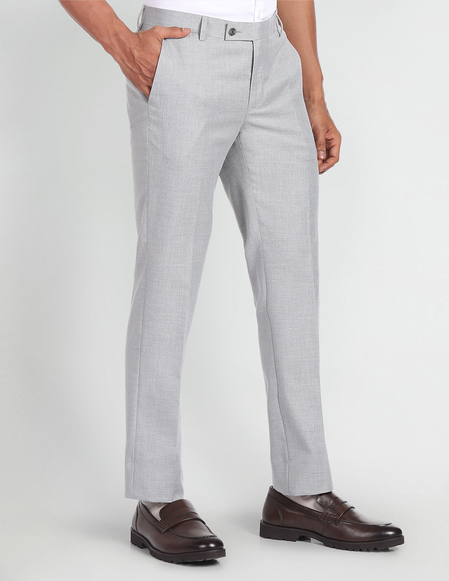 Buy Hiltl Khaki Solid Formal trousers Online - 526090 | The Collective
