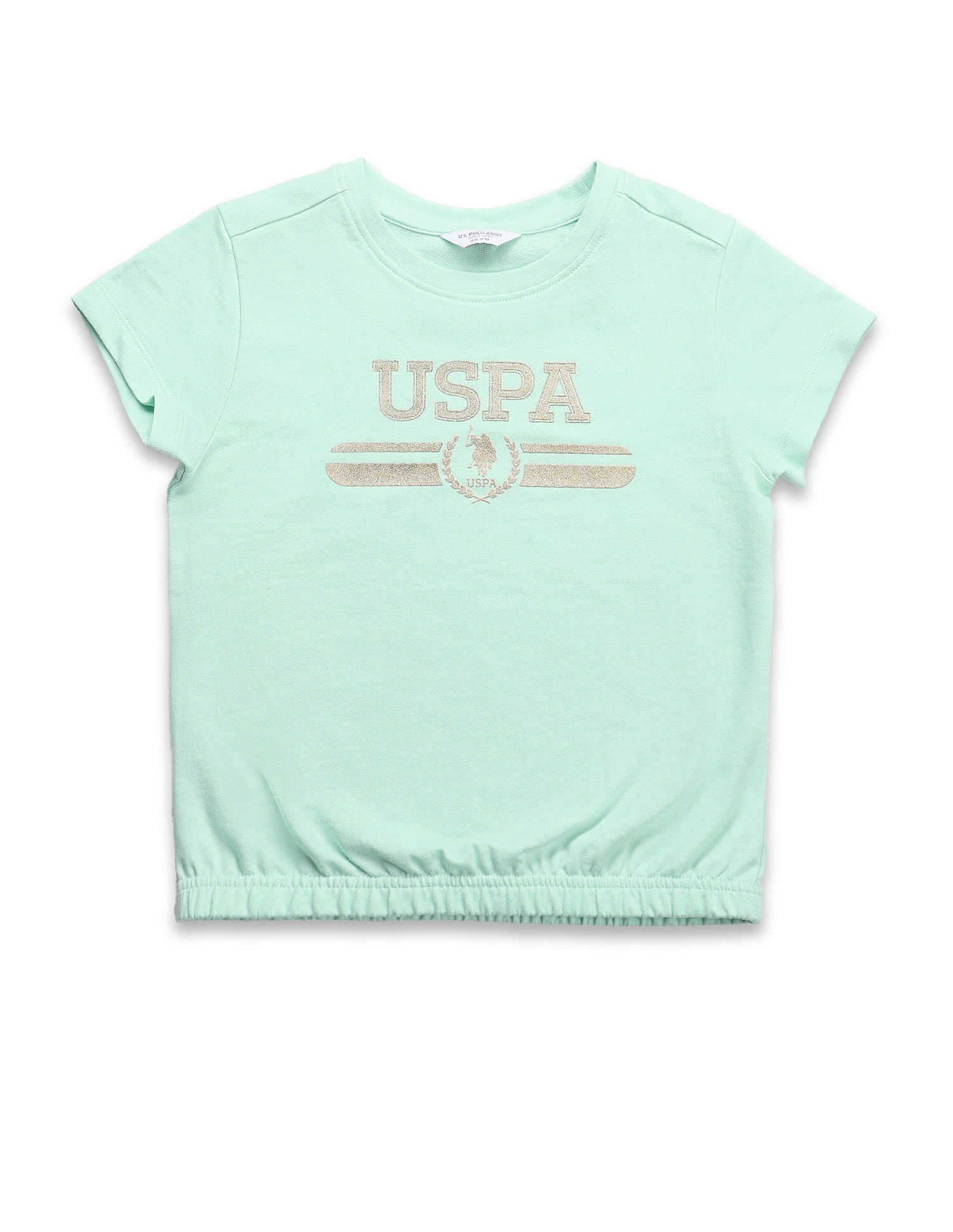 U.S. Polo Assn. Kids Girls Brand Printed Blousan T-Shirt
