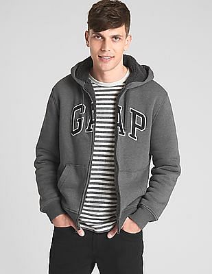 gap sherpa hoodie mens