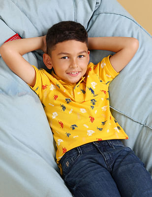 U S Polo Assn Kids Boys Regular Printed Polo Shirt