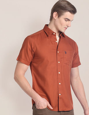 U S Polo Assn Solid Cotton Tailored Shirt