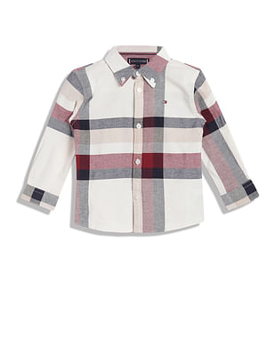 Tommy Hilfiger Kids Boys Global Stripe Checked Shirt