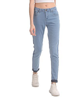 Buy Women Blue Skinny Fit Mid Rise Jeans Online At Nnnow Com