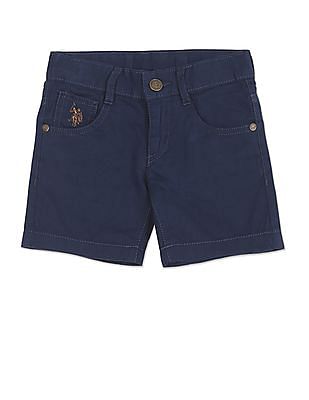 U S Polo Assn Kids Mid Rise Solid Shorts