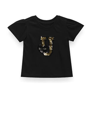 U S Polo Assn Kids Girls Cotton Flip Sequin T-Shirt