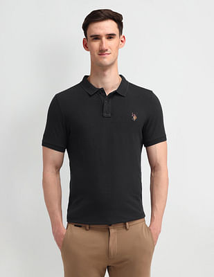 U S Polo Assn Denim Co Solid Muscle Fit Polo Shirt