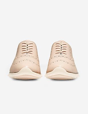 Buy Cole Haan Women Beige ZERØGRAND Wingtip Oxford Sneakers  display picture 2