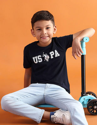 U S Polo Assn Kids Boys Pure Cotton Regular T-shirt