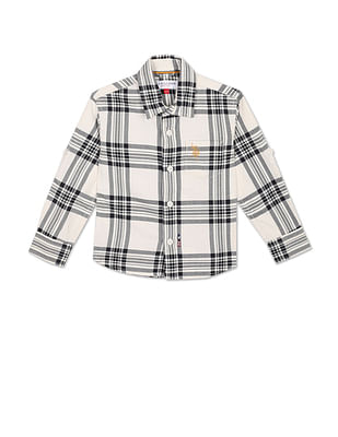 U S Polo Assn Kids Boys Pure Cotton Check Shirt