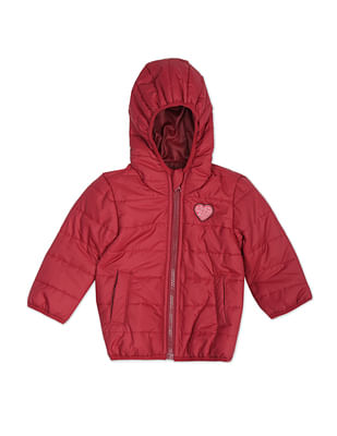 U S Polo Assn Kids High Neck Solid Hooded Jacket