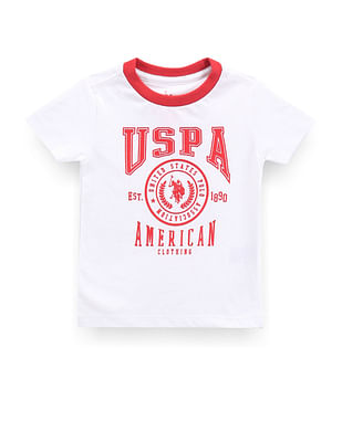 U S Polo Assn Kids Boys Brand Print T-Shirt