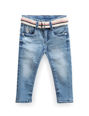 U S Polo Assn Kids Boys Mid Rise Stone Wash Jeans