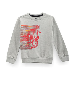 U S Polo Assn Kids Boys Brand Print Sweatshirt