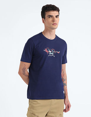 Flying Machine Dragon Logo Cotton T-Shirt