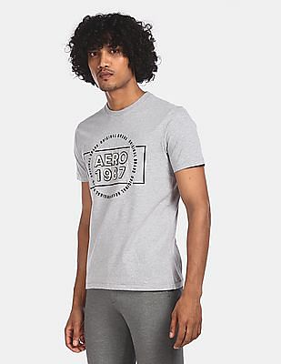 Buy Aeropostale Men Light Grey Brand Print Heathered T-Shirt - NNNOW.com