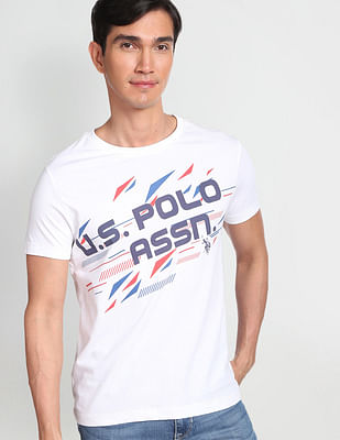 U S Polo Assn Crew Neck Brand Print T-Shirt