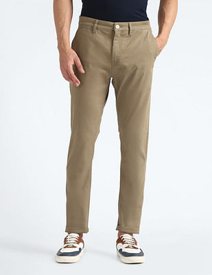 Flying Machine Slash Slim Tapered Solid Chinos