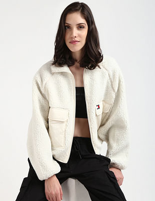 Tommy Hilfiger Crop Teddy Mix Casual Jacket