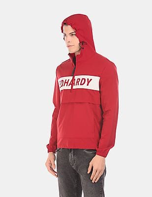 Buy Ed Hardy Men Red Hooded Panelled Jacket - NNNOW.com