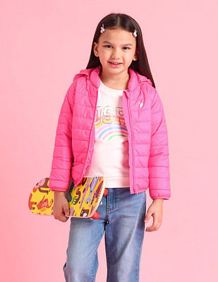 U.S. Polo Assn. Kids Girls Detachable Hood Puffer Jacket