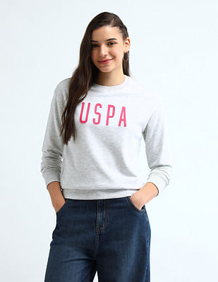 U S Polo Assn Women Drop Shoulder Hd Print Sweatshirt