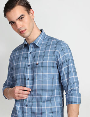 Arrow Sports Tartan Check Slim Fit Casual Shirt