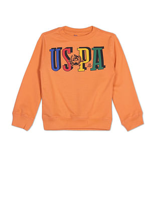 U S Polo Assn Kids Crew Neck Brand Print Sweatshirt