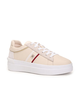 Tommy Hilfiger Women Webbing Leather Court Sneakers