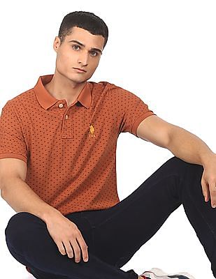 U S Polo Assn Cotton Printed Polo Shirt