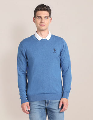 Buy U.S. Polo Assn. Crew Neck Heathered Sweater NNNOW