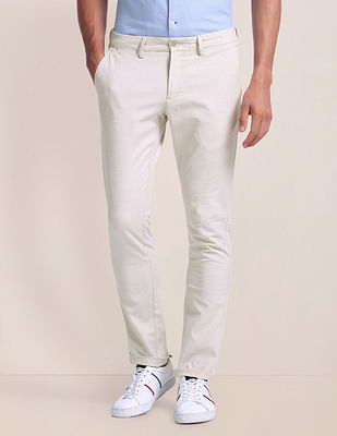 U S Polo Assn Cotton Linen Heathered Chinos