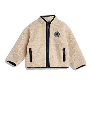 Tommy Hilfiger Kids Boys Sherpa Stamp Zip Up Jacket