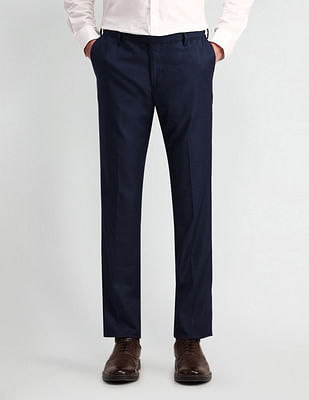 Arrow Solid Slim Fit Trousers