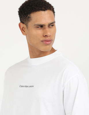 [CK JEANS] Monogrammed Baby Long Sleeved T-shirt ★人気★ Buy Calvin Klein Outlined Stacked Logo Baby T-Shirt - NNNOW.com