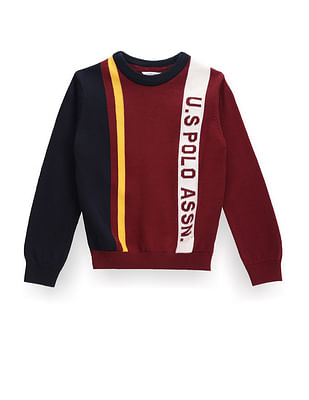 U S Polo Assn Kids Boys Vertical Stripe Sweater