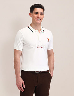 U S Polo Assn Slim Fit Brand Printed Polo Shirt