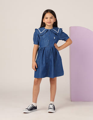 tommy hilfiger women's peter pan collar a line dress Tommy Hilfiger Women's Long Sleeve Collared Peter Pan Shift Mini Dress, Sky Captain/Ivory, 0 at Amazon Women's Clothing store